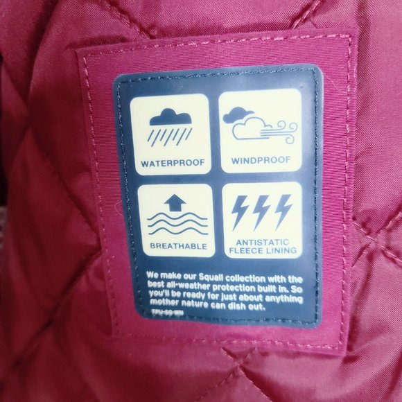 Lands' End Squall Plum Purple Full Zip Hooded Outerwear Rain Jacket Womens Small - Picture 12 of 16